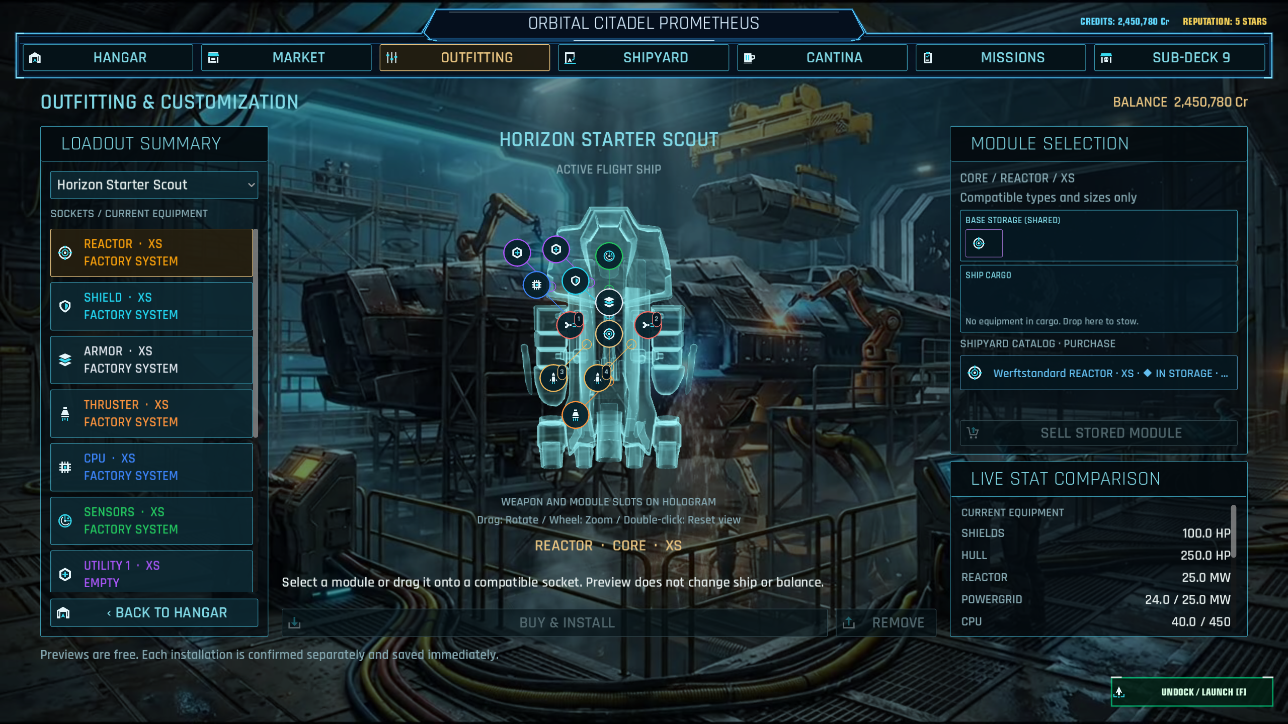 Weapons & fitting in Subspace Horizon