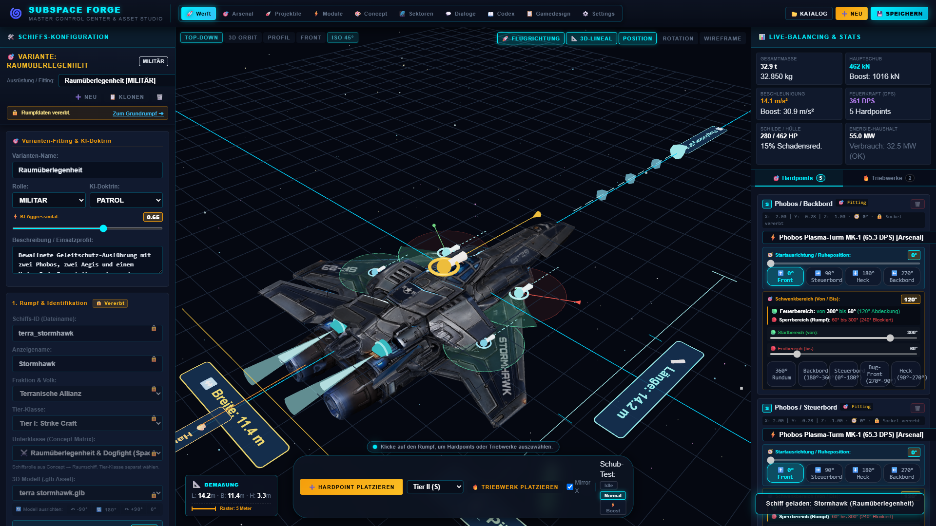 Stormhawk in the ship editor